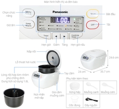 Nồi cơm điện tử Panasonic 1.8 lít SR-CL188WRAM