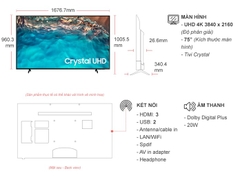 Smart Tivi Led Samsung 4K Crystal UHD 75 inch UA75BU8000