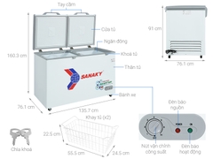 Tủ Đông Sanaky Inverter 410 lít VH-5699HY3