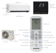 Máy lạnh Samsung Inverter 2 HP AR18CYFCAWKNSV