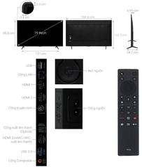 Google Tivi QLED TCL 4K 75 inch 75P7K
