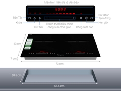 Bếp điện từ đôi lắp âm Kangaroo KGIC48D1C MỚI 2025