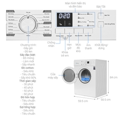 Máy sấy quần áo Casper 7.2 kg TD-72VWD