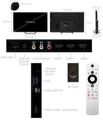 Google Tivi QLED Aqua 4K 55 inch AQT55S80EUX