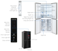 Tủ lạnh Sharp Inverter 421 Lít SJ-FXP510VG-BK