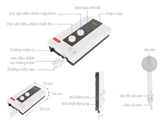 Máy tắm nước nóng trực tiếp Aqua 4500W AEI45M-EP1W(VN) CÓ BƠM