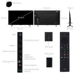 Google Tivi QLED TCL 4K 55 inch 55P7K