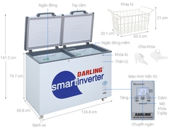 Tủ Đông Mát Darling 2 Ngăn, 2 Dàn Lạnh Inverter DMF-3699WSI-4