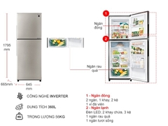 Tủ lạnh Sharp Inverter 360 lít SJ-XP382AE-SL