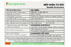 Bếp điện từ đôi Kangaroo KG498N