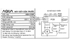 Máy sấy quần áo Aqua 7 kg AQH-V700FW (Sấy thông hơi)