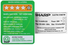 Quạt đứng Sharp 3 cánh PJ-S40RV-DG 50W (Có remote)
