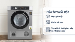 Máy sấy quần áo Aqua 8 kg AQH-V800H SS (Sấy thông hơi)