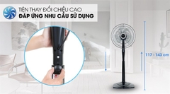 Quạt đứng Sharp 3 cánh PJ-S40RV-DG 50W (Có remote)