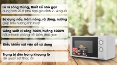 Lò vi sóng có nướng Sharp R-G228VN-SL 20 lít