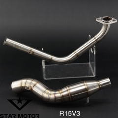 Combo Cổ pô R15V3 kèm cổ bầu hơi Inox 304
