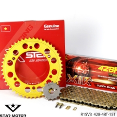 Nhông sên dĩa R15v3 size 48T-15T hàng chính hãng X1R