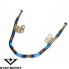 Tay xách, cảng sau Titan bóng form Trần Thuận dành cho Wave 50,100,110, RSX 110 đầu chụp nhôm xanh