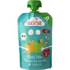 Trái Cây Nghiền Fruchtbar Đào, Táo, Hạt Kê, Bột Mì, Yến Mạch, 90g (6M+)