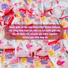 Nước Giặt Xả Quần Áo 2 in 1 Babi Mild Hương Hoa Anh Đào, 2,4L MẪU MỚI