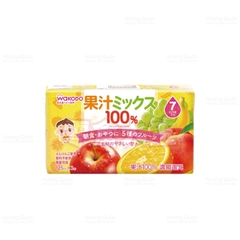 Nước Trái Cây Wakodo Nhật Bản, Lốc 3 Hộp X 125Ml (5M+)