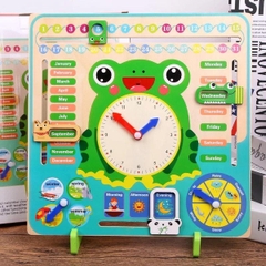 Đồng Hồ Gỗ Lịch Đa Năng Con Ếch (3Y+)