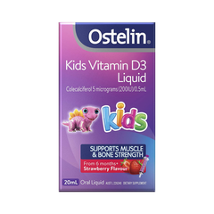 Vitamin D3 Ostelin Kids Liquid Úc 20Ml Vị Dâu (6M-12Y)
