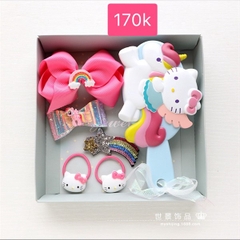 Set Kẹp Tóc, Cột Tóc, Lược Công Chúa, Hello Kitty Cho Bé Gái