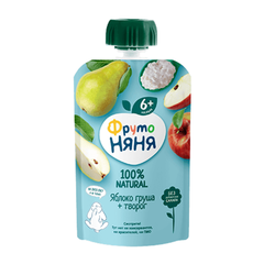 Trái Cây Nghiền Frutonyanya Nga Vị Táo, Lê, Phô Mai 90G (6M+)