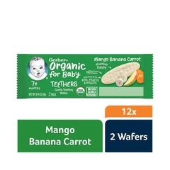 Bánh Gạo Ăn Dặm Gặm Nướu Hữu Cơ Gerber Teethers Organic, 24 cái, 48G (7M+)