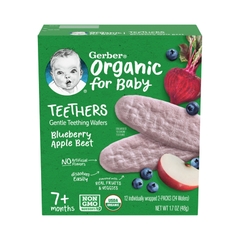 Bánh Gạo Ăn Dặm Gặm Nướu Hữu Cơ Gerber Teethers Organic, 24 cái, 48G (7M+)