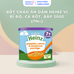 Bột Cháo Ăn Dặm Heinz Vị Bí Đỏ, Cà rốt, Bắp 200g (7M+)