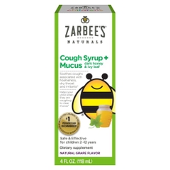 Siro Ho Long Đờm Zarbee's Naturals Ban Ngày Mỹ, 118Ml (2-12Y)