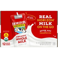 Sữa Tươi Hữu Cơ Horizon Organic Mỹ, Thùng 12 Hộp X 236Ml (2Y+)