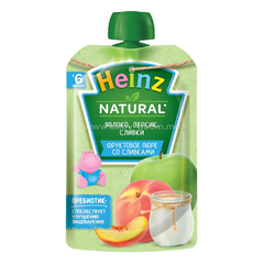 Trái Cây Nghiền Heinz Natural Nga Vị Táo, Đào, Sữa Chua, 90G (6M+)