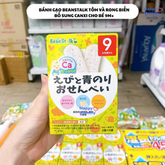 Bánh gạo beanStalk tôm và rong biển bổ sung canxi cho bé 9m+