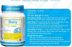 Men vi sinh Life Space Probiotic Powder for Baby trẻ 0 tháng - 3 tuổi giảm rối loạn tăng cường hệ tiêu hóa