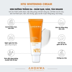 Kem Dưỡng Trắng Da, Giảm Sạm Nám Ahohwa Whitening Cream NTG, 50ml