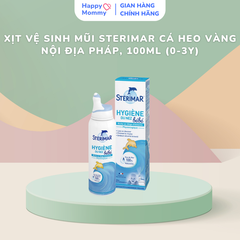 Xịt Vệ Sinh Mũi Sterimar Cá Heo Vàng Nội Địa Pháp, 100ml (0-3Y)