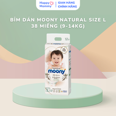 Bỉm Dán Moony Natural Size L 38 Miếng (9-14kg)