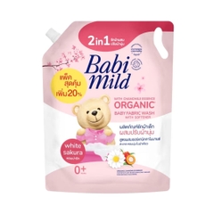 Nước Giặt Xả Quần Áo 2 in 1 Babi Mild Hương Hoa Anh Đào, 2,4L MẪU MỚI