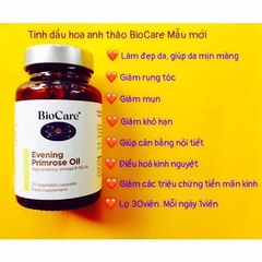 Tinh Dầu Hoa Anh Thảo Biocare Anh, 30 Viên