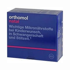 Orthomol Natal Vitamin tổng hợp, DHA và men vi sinh cho mẹ bầu, cho con bú và chuẩn bị mang thai (30 phần)