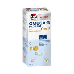 Siro OMEGA 3 Doppel Herz Flussig Family Bổ Sung EPA, DHA & Vitamin Cho Trẻ Em Và Người Lớn, 250ml (4Y+)