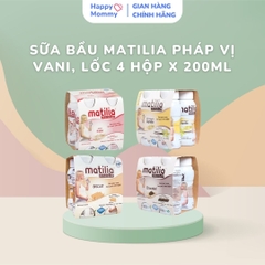 Sữa Bầu Matilia Pháp Vị Chocolate, Lốc 4 Hộp X 200ML