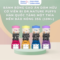 Bánh Bỏng Gạo Ăn Dặm Hữu Cơ Viên Bi DR.NATURE Hàn Quốc Tặng một thìa mềm báo nóng 35g (10m+)