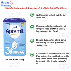 Sữa Bột Aptamil Pronutra Số 3 Nội Địa Đức 800G (10M+)