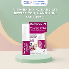 Vitamin D + K2 Dạng Xịt Better You, Hàng Anh, 15ml (1Y+)