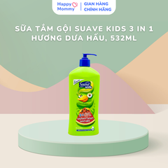 Sữa Tắm Gội Suave Kids 3 In 1 Hương Dưa Hấu, 532ml