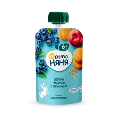 Trái Cây Nghiền Frutonyanya Nga Vị Táo, Việt Quất, Bánh Quy, 90G (6M+)